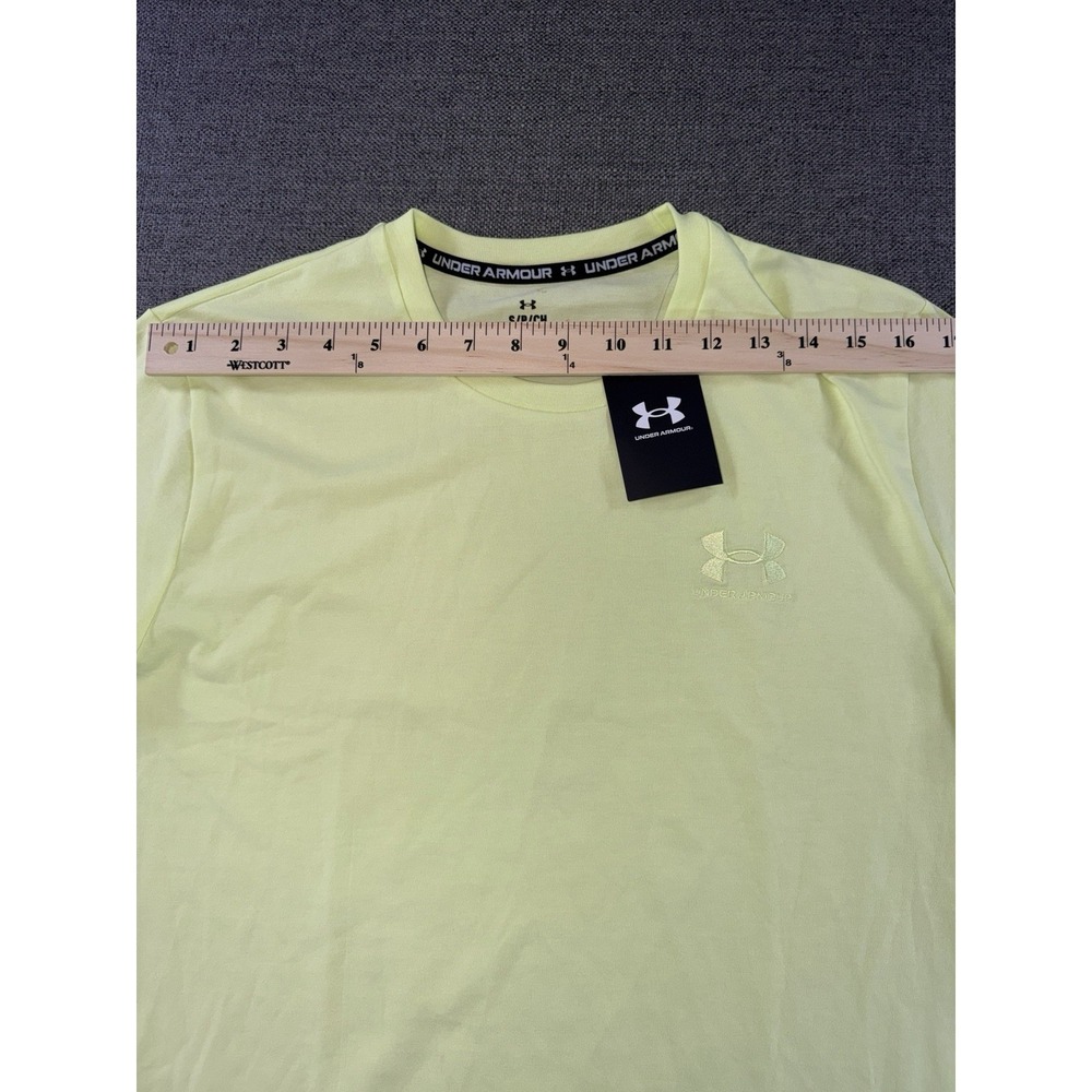 Under Armour Men's Small Yellow HeatGear T-Shirt Loose Fit Short Sleeve NWT - Picture 7 of 10